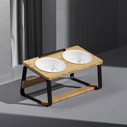 Ceramic Double Bowl Pet Water Feeding Bowl