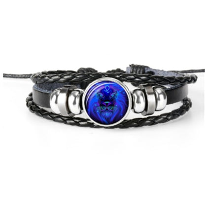 12 Zodiac Constellation Luminous Braided Bracelet for Men Women Kids