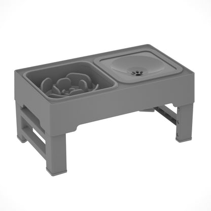 Adjustable Elevated Dog Double Bowl Stand