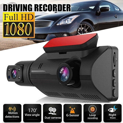 Car Dash Cam 1080P Dual Lens Recorder G Sensor DVR Front Rear Camera Video UK