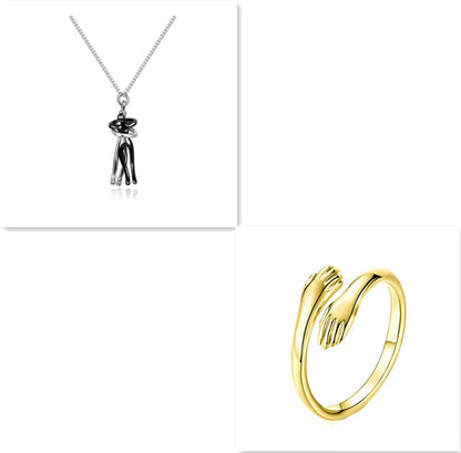 Love Hug Couple Necklace for Men & Women – Romantic Valentine Gift