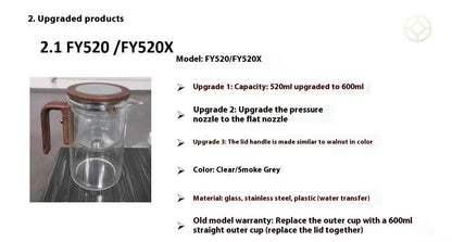 One Click Magnetic Teapot Separation Filtration Glass Tea Pot