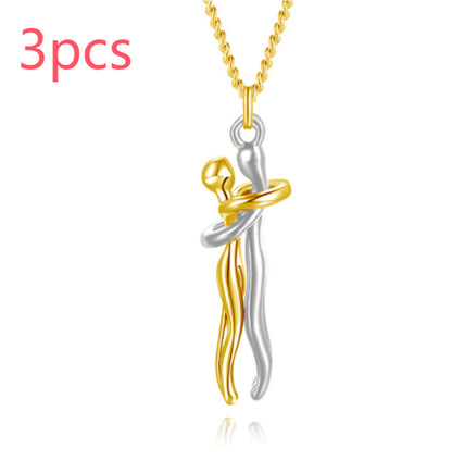 Love Hug Couple Necklace for Men & Women – Romantic Valentine Gift