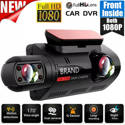 Car Dash Cam 1080P Dual Lens Recorder G Sensor DVR Front Rear Camera Video UK