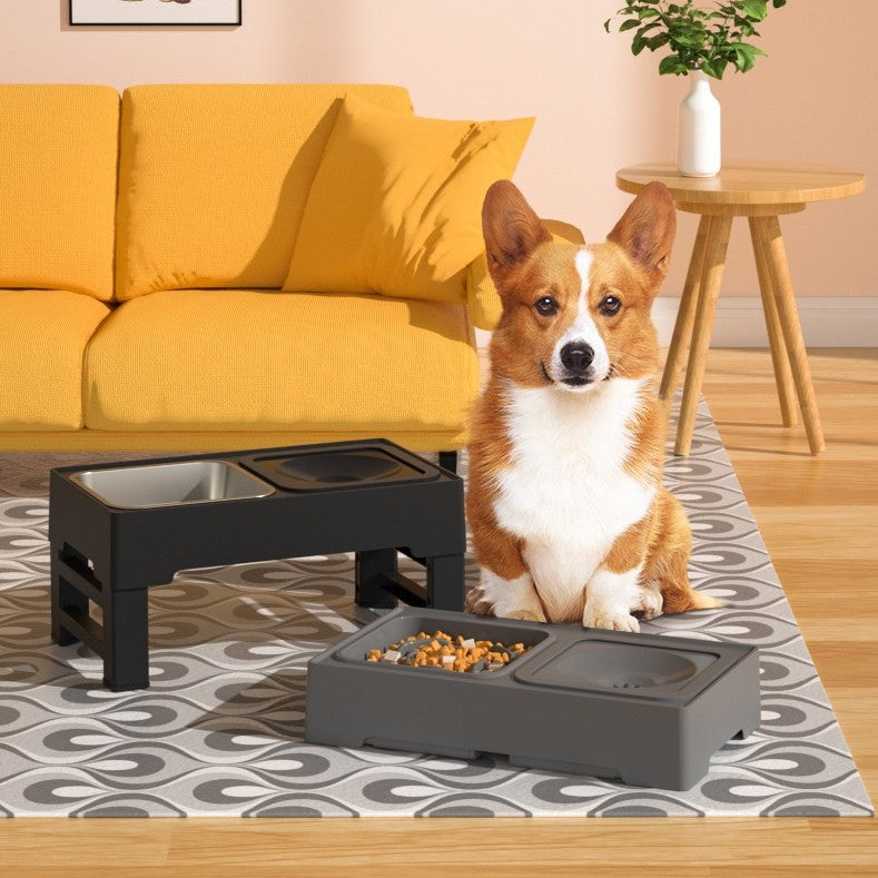 Adjustable Elevated Dog Double Bowl Stand